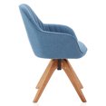thumbnail image 6 of BELLEZE Mid Century Modern Swivel Accent Chair Linen Upholstered with Beech Wood Legs, Cute Desk Task Chair Armchair for Living Room Bedroom Home Office - Kameron(Navy Blue), 6 of 7