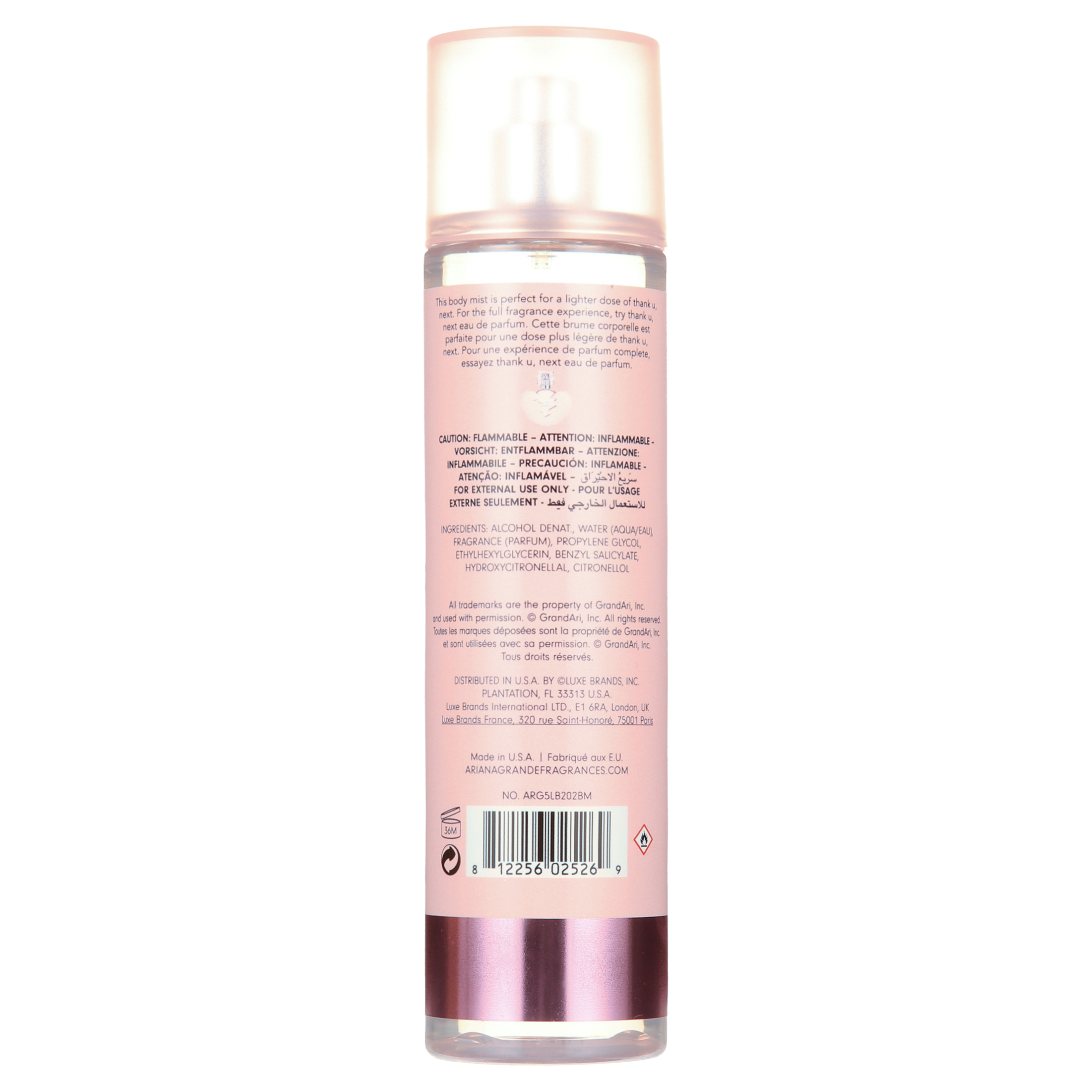 Ariana Grande Thank U Next Body Mist for Women, 8 oz photo 4