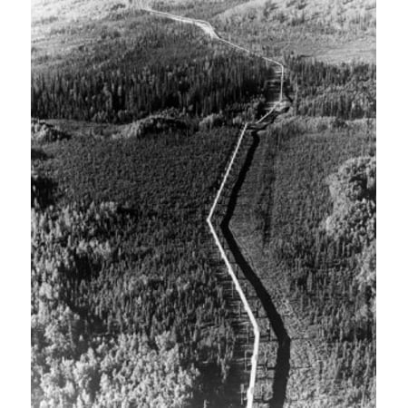 High angle view of an oil pipeline passing through a landscape Trans Alaska Pipeline Alaska USA Print (18 x (24 x 36)