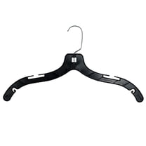 NAHANCO #2508 17" Black Light Weight Plastic T-Shirt Hangers (Pack of 100)
