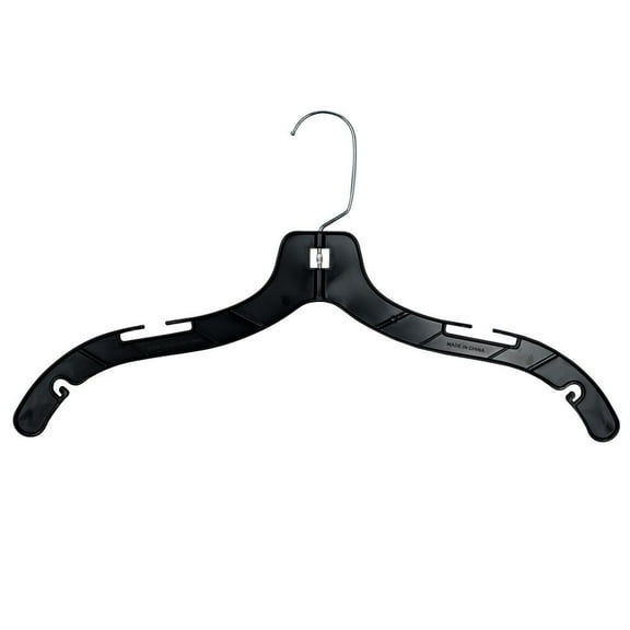 NAHANCO #2508 17" Black Light Weight Plastic T-Shirt Hangers (Pack of 100)