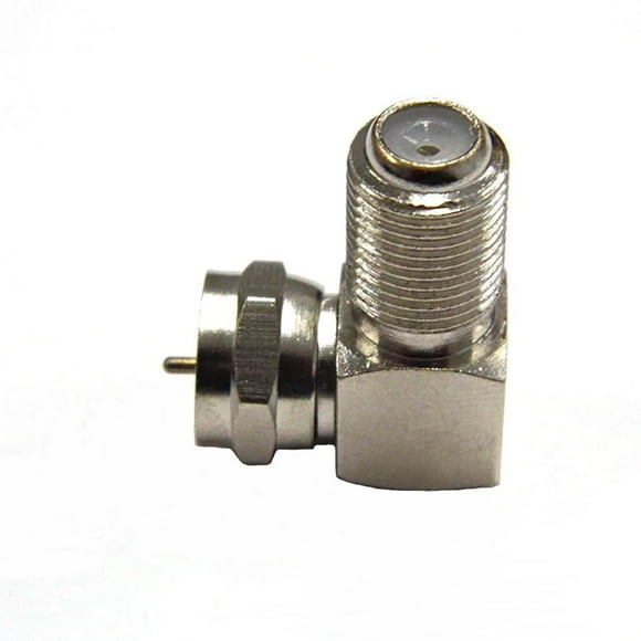 Adaptador de electrónica Holanda 90 ° grado Grado CORRECTO CORMIENTO F hembra a F Male 75 Ohm (Paquete de 2)