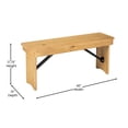 thumbnail image 5 of Flash Furniture Hercules 40'' x 12'' Light Natural Solid Pine Folding Farm Bench, 5 of 9