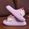 thumbnail image 6 of TOWED22 Girls Slippers Flip Flops Summer Cushion Thick Sole Large Bow Cute Platform Cloud Slides Home Sandals(Purple,11.5), 6 of 6