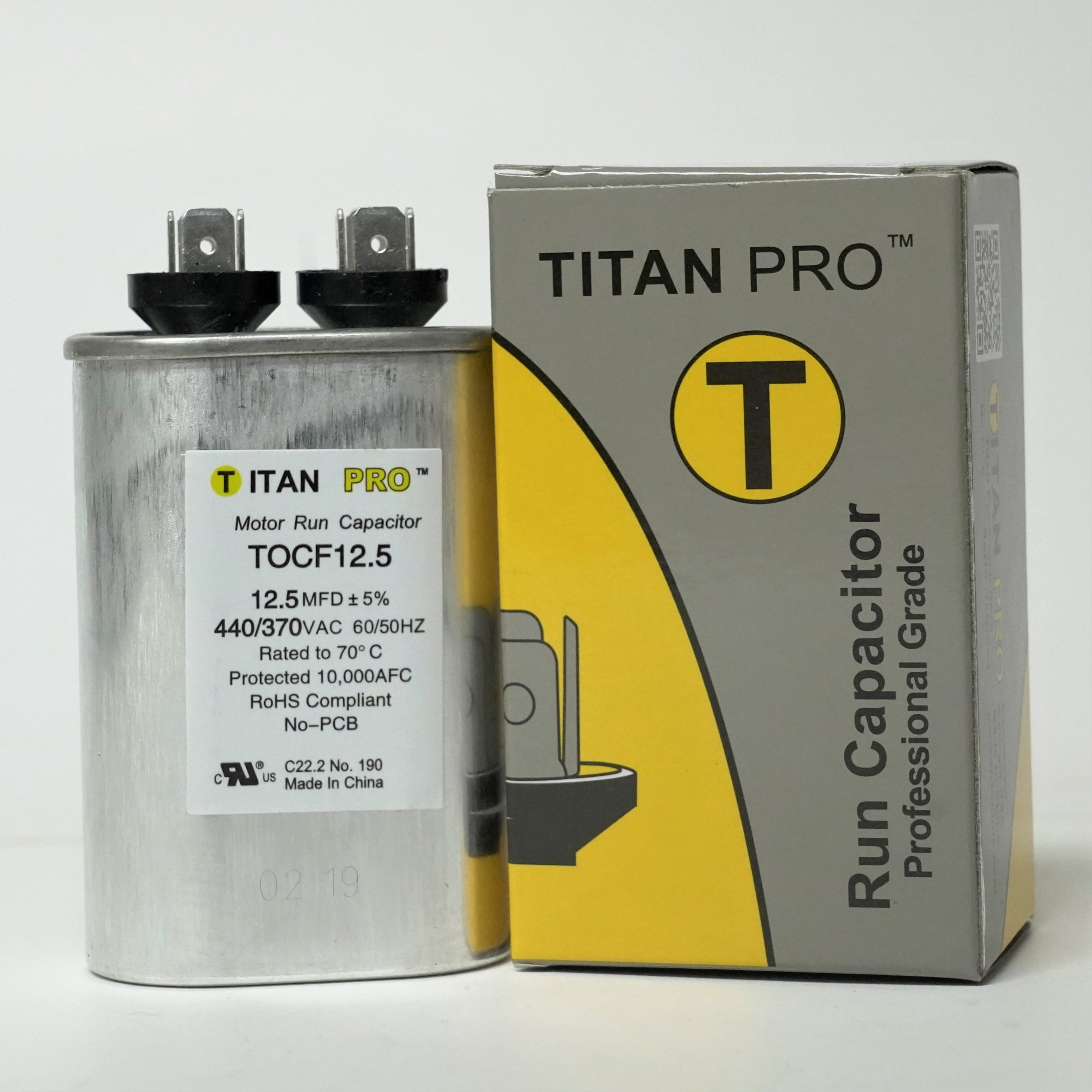 370 VAC Oval Motor Run Capacitor Toc12.5 HVAC TITAN Pro for sale online Packard 12.5 MFD 