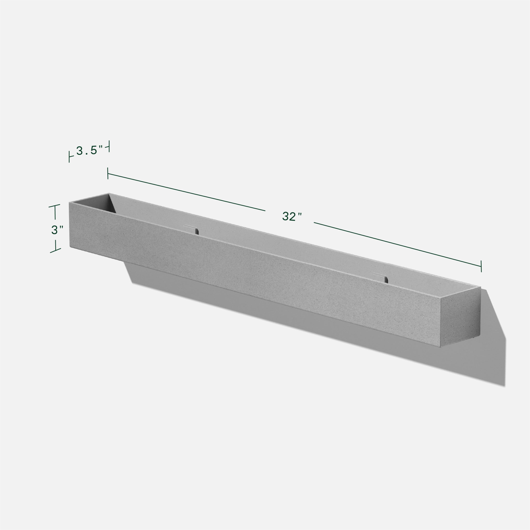 Veadek Geo Series Trough Hanging 32" Planter - 2-Pack Gray