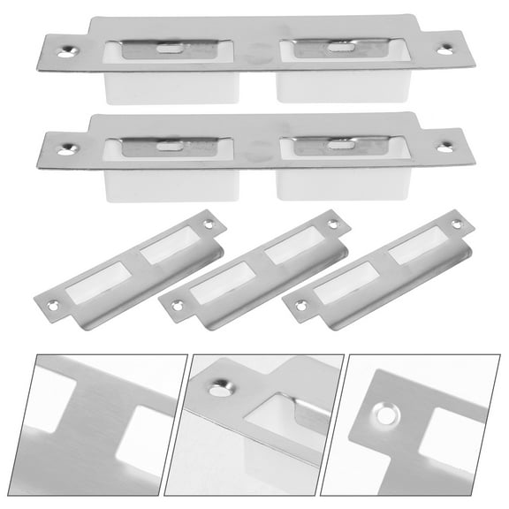 OFFIGAM Set of 5 Adjustable Stainless Steel Door Reinforcement Plates for Enhanced Security and Durability,