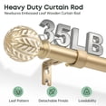 thumbnail image 5 of NewBuros Champagne Wood Curtain Rod for Windows, 1" Diameter Heavy-Duty Wooden Curtain Pole Set, Adjustable Length 32 to 48 Inch with Decorative Leaf Finial., 5 of 8