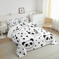thumbnail image 3 of Manfei Kawaii Panda 3 Pieces Queen Comforter Set,Love Heart Print Ultra Soft Bedding Sets,Black White Bedding Comforter Set,Luxury Kids Bedroom Decor,Reversible, 3 of 8