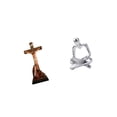 thumbnail image 6 of CoudarTitie Abstract Thinker Statue Catholic Statue Mother Mary Figurine Jesus Cross Sculpture Resin Ornament Hollow Design Suitable for Home Office Bedroom, 6 of 8