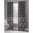 thumbnail image 4 of Boho Purple Flower Sheer Curtains 84 Inch Length 2 Panels Set Window Treatments, Abstract Bohemia Pesley Floral Rod Pocket Semi Curtains for Living Room/Bedroom/Kitchen Décor, 104"W x 84"L, 4 of 7