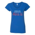 thumbnail image 3 of Normal Isnâ€™t Coming Back Jesus Is Inspirational/Christian Womenâ€™s Standard V-Neck Tee, Royal, XX-Large, 3 of 5