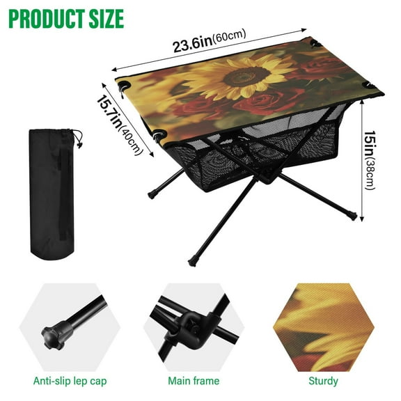 BZSMCE Camping Tables Simple Folding Table Twilight Reflections Pattern Size:23.6*15.7in