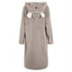 thumbnail image 4 of Gibobby Bata mujer invierno Albornoz de franela con capucha y orejas 3d de doble bolsillo para mujer, albornoz de terciopelo y cálido de doble , pijama y ropa de casa(Gris,M), 4 of 5