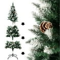 thumbnail image 6 of BIGTREE 6ft Christmas Tree Artificial Snowy Pencil Xmas Tree with 630 Lifelike Branches, 29 Pine Cones Decor Tree and Metal Stand, Xmas Home Decor 11lb, 6 of 8