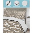 thumbnail image 3 of Quilt King Size Bedding Set, Brown Pine Leaves Reversible Summer Quilt 3 Pieces, Abstract Art Geometric Gray Plaid Lightweight Bedspreads Coverlets with 2 Pillow Shams for All Seasons, 3 of 5