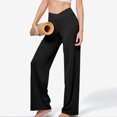 thumbnail image 4 of REALiKUN Women's Palazzo Lounge Pants Stretchy Wide Leg Casual Pants Comfy High Waist Flowy Pants, 4 of 7