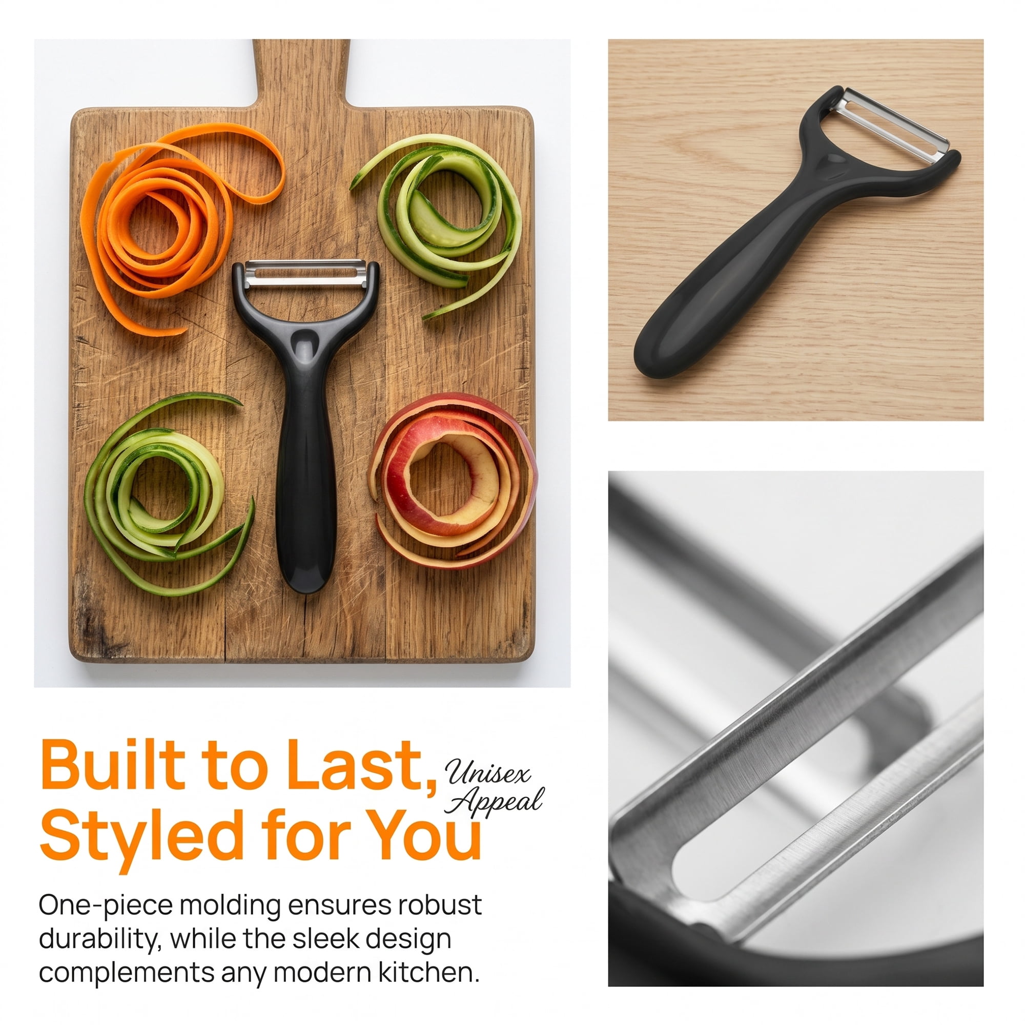 Unique Bargains Plastic Vegetable Peeler with Ergonomic Handle Black 5.9x2.4x0.6 inch