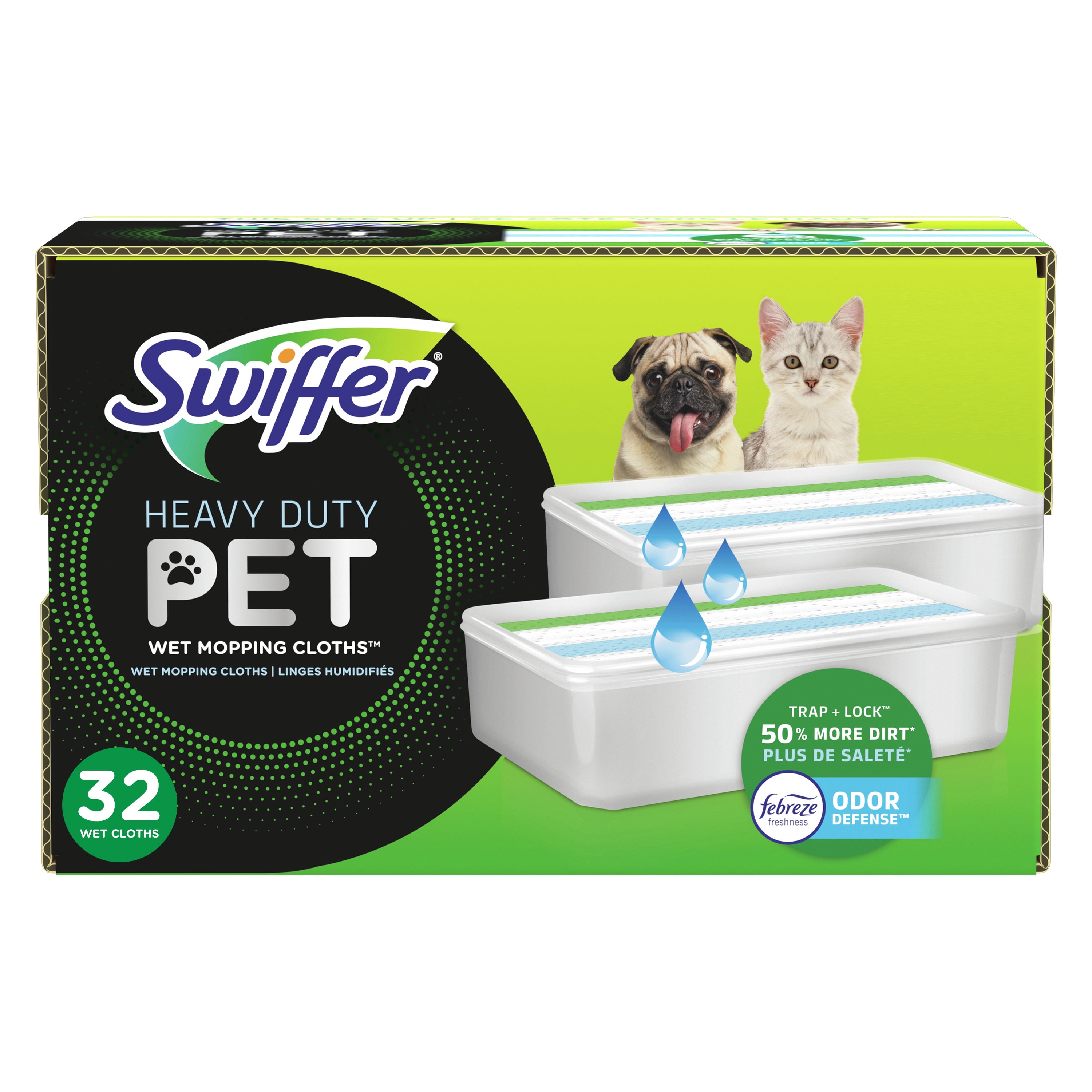 Swiffer Heavy Duty Pet Wet Pad Refills, Febreze Odor 