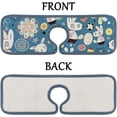 thumbnail image 6 of 2 Pcs SKYSONIC Faucet Absorbent Mat Flower and Easter Rabbits Washable Counter Drying Pads Behind Faucet for Kitchen Bathroom, 6 of 7