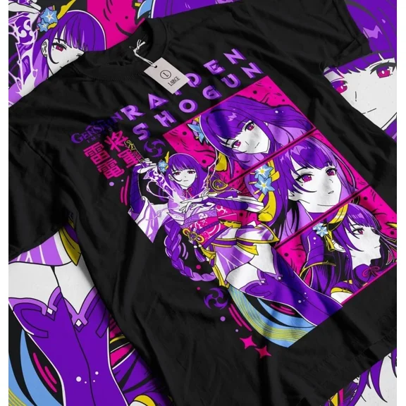 Genshin Impact Raiden Shogun T-shirt Anime Unisex Harajuku T-Shirt Tee ALL SIZES