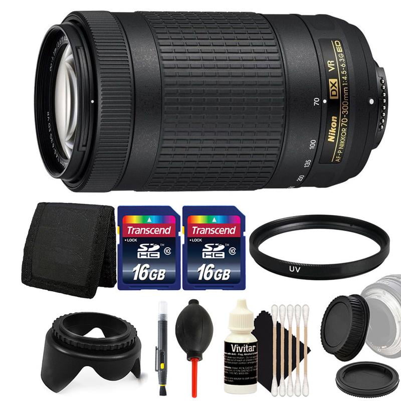 Nikon AF-P DX NIKKOR 70-300mm f/4.5-6.3G ED VR Lens with Accessory Bundle  For D500 , D5300 , D5500 and D5600 - Walmart.com