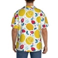 thumbnail image 5 of Vsdgher Strawberry Lemon Print Men's Wrinkle Free Untucked Cuban Shirt Business Casual Button Down Shirts Short Sleeve Shirt, 5 of 7