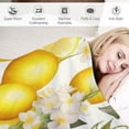 thumbnail image 3 of HENGT  Lemon Floral Blanket Yellow Fruits Green Leaves Print Gifts for Women Kids Girls Home Bedroom Living Room Decor Soft Cozy Lightweight Throw Blankets White, 3 of 6