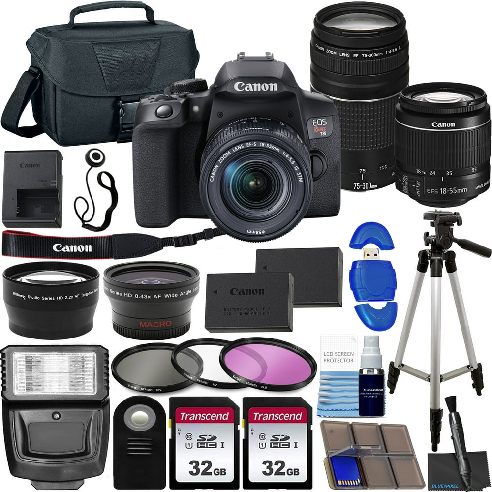 Canon EOS Rebel T8i DSLR Camera with Canon EFS 1855mm f/45.6 is STM