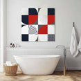 thumbnail image 3 of Red Black Geometric Wall Art Painting on Canvas, Middle Century Modern Abstract Art Canvas Art Home Prints Wall Art Framed Modern Artwork for Living Room Bedroom Wall Decor 20x20in, 3 of 9
