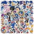 thumbnail image 2 of 50 piezas/juego de pegatinas de dibujos animados de Sonic, erizo, juguetes de anime, pegatinas de grafiti de dibujos animados para botellas de agua, portátiles, equipaje, 2 of 5