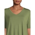 thumbnail image 5 of Time and Tru Women's V-Neck Tunic T-Shirt, 2-Pack, 5 of 5