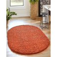 thumbnail image 1 of Unique Loom 3151410 3 ft. 3 in. x 5 ft. 3 in. Solid Shag Oval Rug, Terracotta, 1 of 2