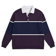 thumbnail image 5 of CCRFTGI Polo Shirts for Men Waffle Casual Long Sleeve Shirt Golf Lapel Button Collared Shirts Stylish Spring Fall Summer Outfits Purple XL, 5 of 5