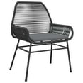 thumbnail image 4 of vidaXL 3 Piece Patio Dining Set with Cushions Black Poly Rattan Glass, 4 of 10