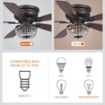 thumbnail image 6 of Parrot Uncle Modern 48 inch Bronze Flush Mount Ceiling Fan with Lights and Remote, Chandelier Ceiling Fan, 6 of 10