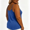 thumbnail image 6 of TEAJOPSUU Women's Plus Size Cami Tops Spaghetti Straps V Neck Sleeveless Tank Tops Trendy Lace Trim Crisscross Front Solid Summer Camisole Shirts Blue, 6 of 7