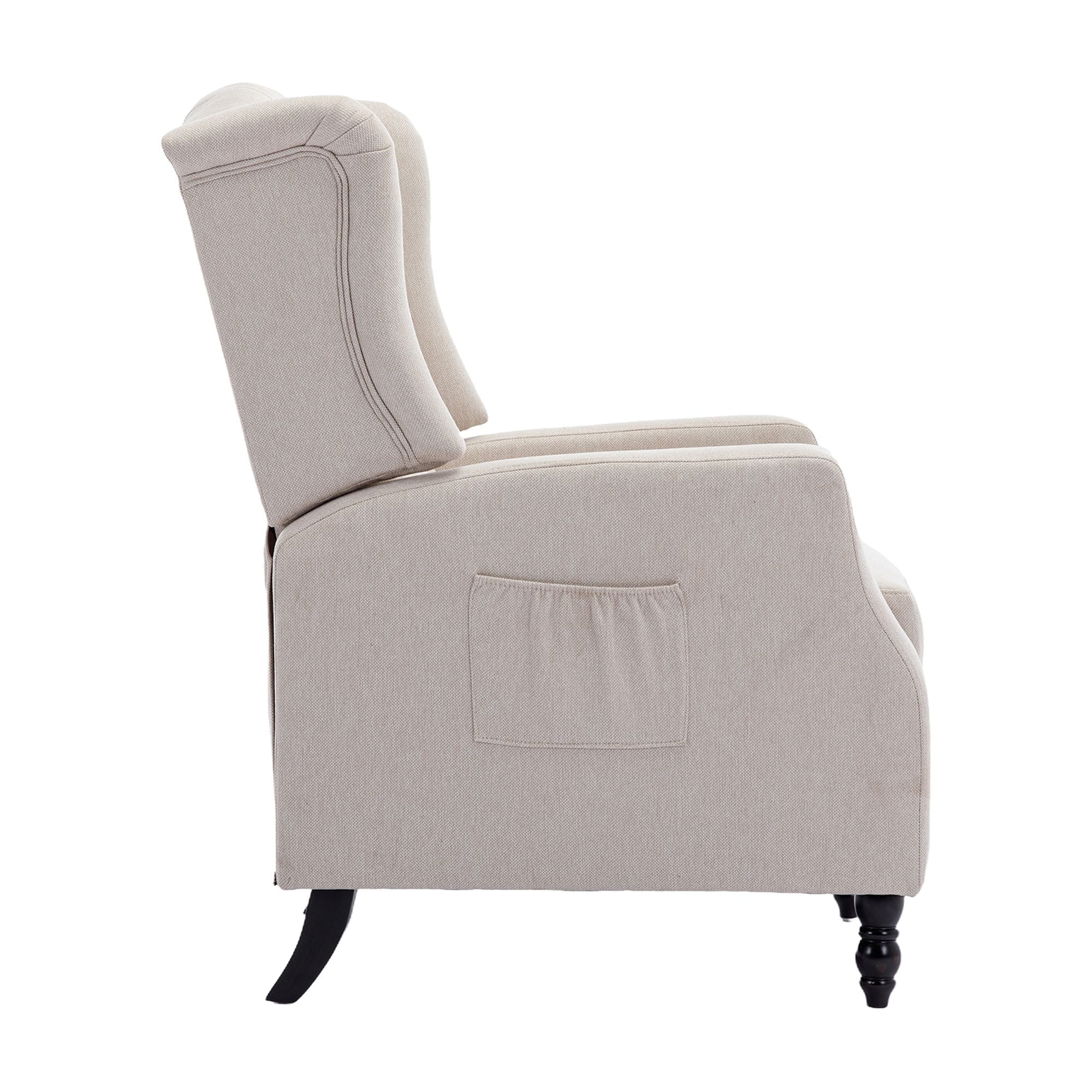 Resenkos Massage Recliner Chair, Fabric Recliner Sofa Home Theater Seating, Single Sofa Armchair Easy Lounge for Living Room, White Resenkos Massage Recliner Chair, Fabric Recliner Sofa Home Theater Seating, Single Sofa Armchair Easy Lounge for Living Room, White