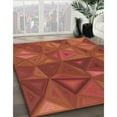 thumbnail image 3 of Ahgly Company Machine Washable Indoor Square Transitional Orange Red Orange Area Rugs, 8' Square, 3 of 7