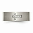 thumbnail image 4 of Titanium Brushed 0.07ct. tw. Diamond Cross Flat Band Size: 10; for Adults and Teens; for Women and Men, 4 of 7