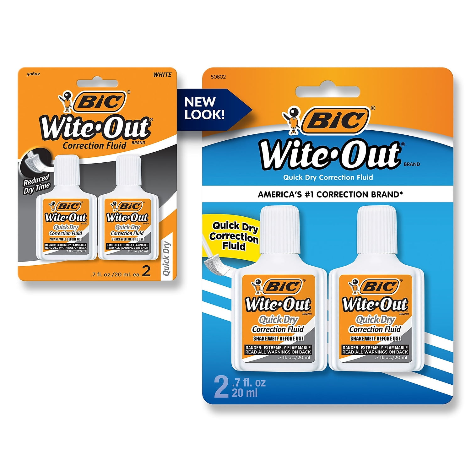 BIC Wite-Out Quick Dry Correction Fluid 2/Pack (WOFQDP24-A-WHI) -  Walmart.com