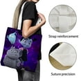 thumbnail image 3 of Vampirina Bolso de tela con estampado de lienzo para mujer, bolsa de compras reutilizable y estética, con cremallera interior, regalo para mujer, 35 × 40 cm., 3 of 6