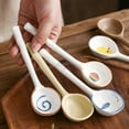 thumbnail image 6 of Ceramic Spoon Soup Spoons Cute Dessert Congee Scoop Underglaze Colour Hand-decorated Tableware, 6 of 11