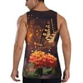 thumbnail image 3 of Easygdp Butterfly Sitting on a Flower Men's Tank Top, Sleeveless Muscle T Shirts, Breathable, Quick-Dry, Loose for Gym, Running, Fitness - Medium, 3 of 9