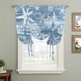 thumbnail image 2 of Haze Blue Coastal Balloon Curtains for Living Room/French Door, Summer Beach Nautical Starfish Coral Vintage Tie Up Curtains 63 Inch Length Energy Saving Kitchen Curtains Shades for Windows 42"x63", 2 of 8