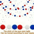 thumbnail image 4 of Bfogop Pom Pom Garland 4th of July Decorations, Patriotic Red White Blue Felt Ball Garland, 6.6ft Long 30 Cute Pompom Balls String, Ornaments for Home Birthday Holiday Party, 4 of 7