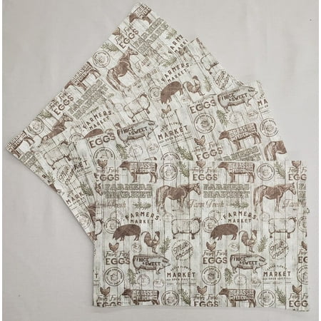 

Farmers Market Placemats by Penny s Needful Things (Rectangle - Set of 2) (Canvas Chocolate Brown)