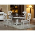 thumbnail image 5 of Sunset Trading Andrews 5PC Extendable Round/Oval Dining Set in White/Brown Wood, 5 of 5