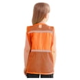 thumbnail image 2 of TiaoBug Child High Visibility Safety Vests with Zipper Front Reflective Mesh Work Construction Safety Vest Orange 9-10, 2 of 7