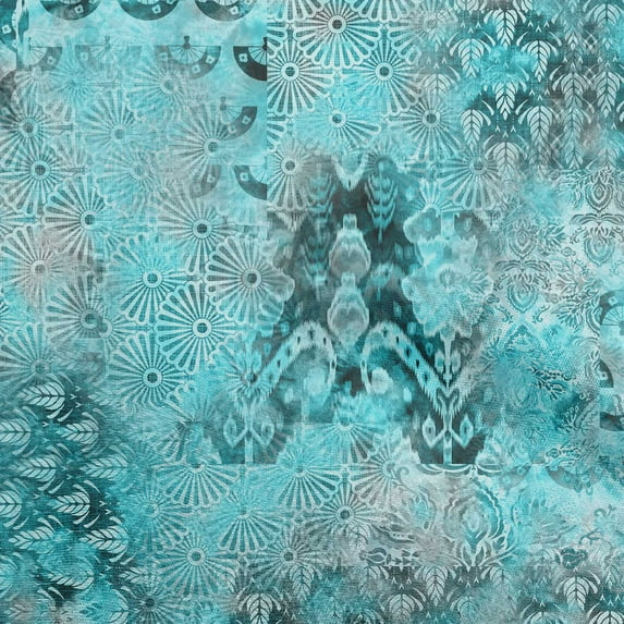 oneOone Polyester Spandex Turquoise Green Fabric Abstracts Sewing Craft Projects Fabric Prints By Yard 56 Inch Wide